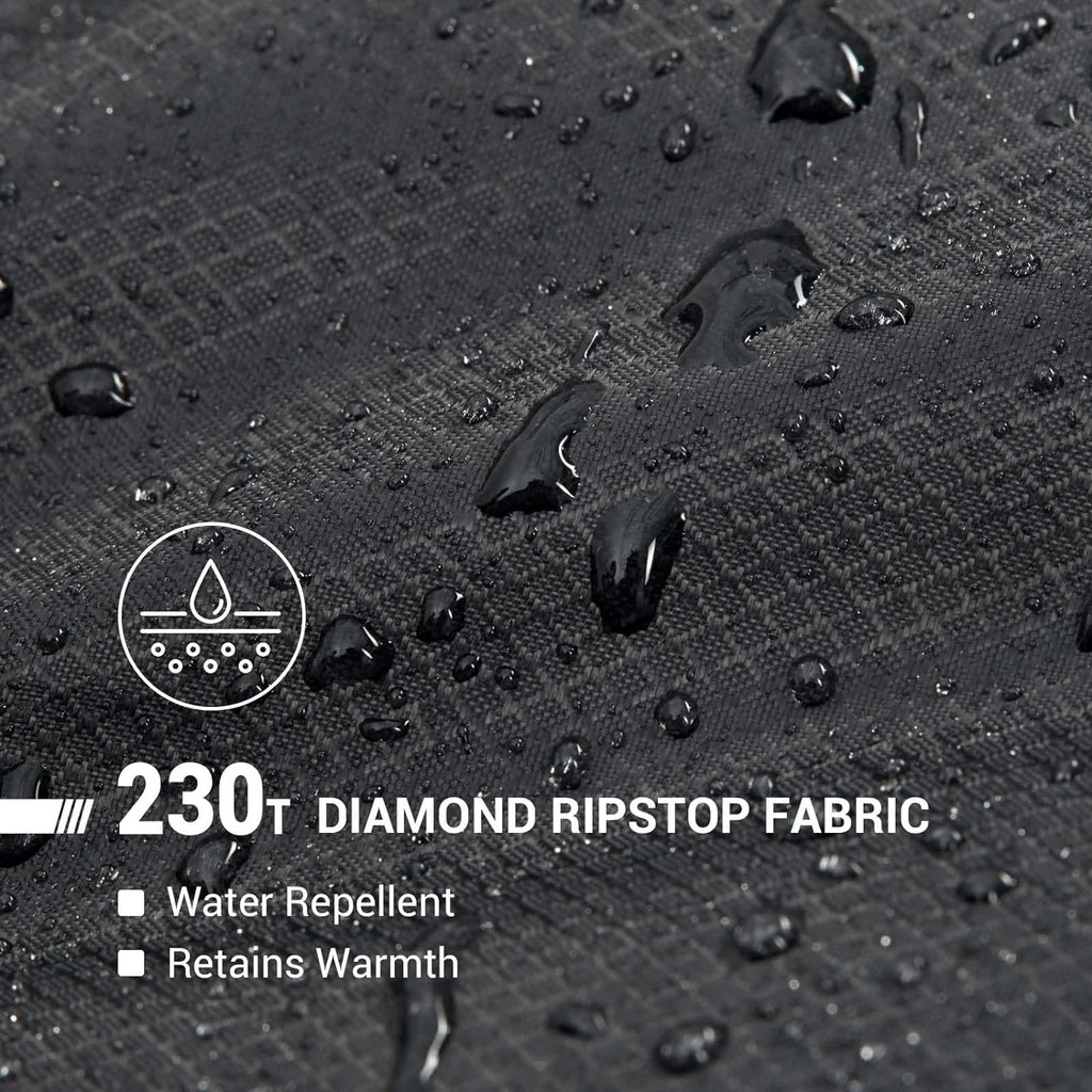 XL Cotton Flannel Sleeping Bags, Oversized Weatherproof 3-Season Sleep Bag with Hood for Camping & Hiking & Backpacking, 17.6℉-54℉ (Black)